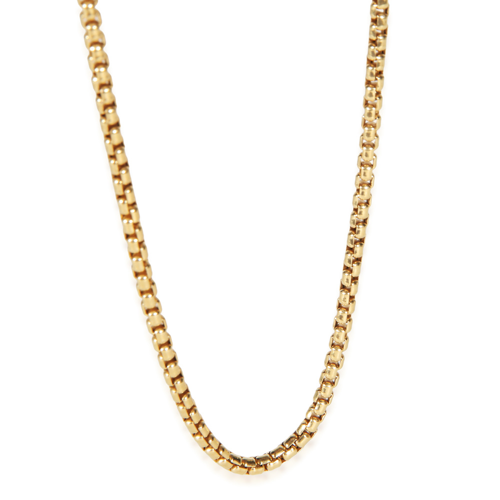 David Yurman Yellow Gold 3.4mm Box Chain Necklace